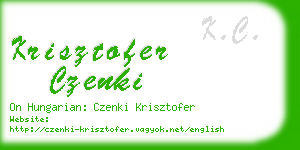 krisztofer czenki business card